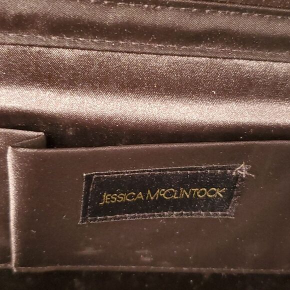 Crossbody Bag by Jessica McClintock Angel Satin Black NWT - Picture 7 of 7